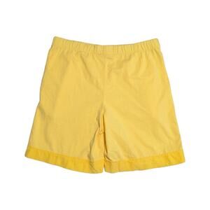 Vintage Johnny Was Yellow Shorts Elastic Waist Pull On Stretch Cotton High Rise